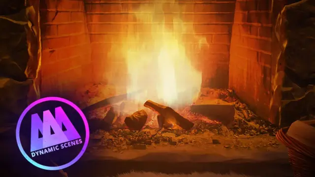 AAA Dynamic Scenes - Cozy Fireplace Nook Dynamic Scene - PS4 & PS5