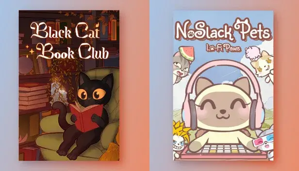 Busy Cat Companions: Black Cat Book Club x NoSlack Pets: Lo-Fi Paws