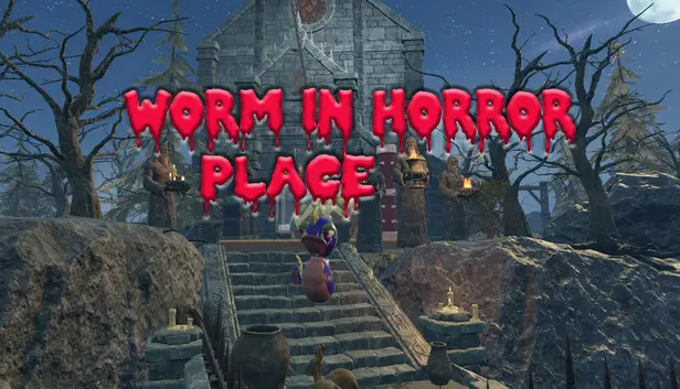 Worm in horror place