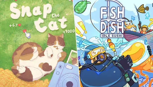 Snap the Cat + Fish to Dish: Idle Sushi