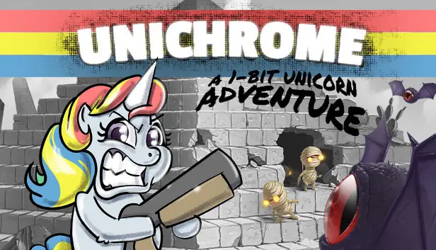 Unichrome: a 1-Bit Unicorn Adventure
