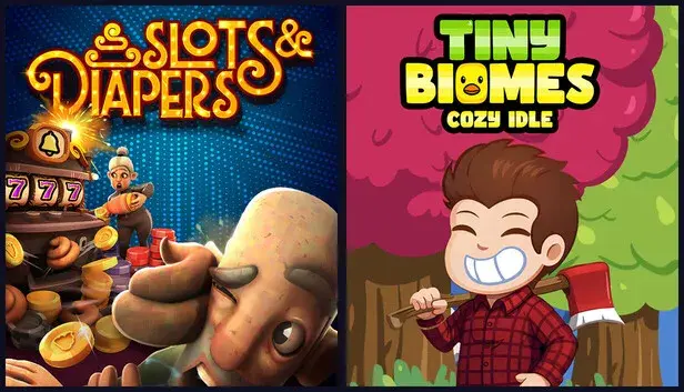Slots & Diapers + Tiny Biomes: Cozy Idle