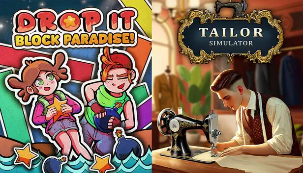 Tailor Simulator & Drop It Block Paradise! Bundle