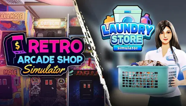 Retro Arcade Shop Simulator x Laundry Store Simulator