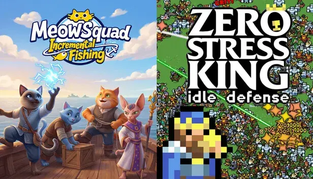 🐱Meow Squad: Incremental Fishing X Zero Stress King: Idle Defense👑