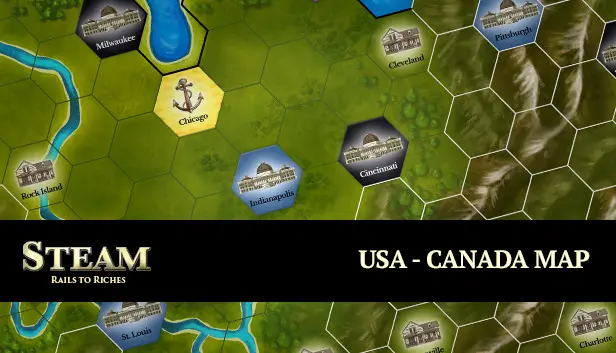 Steam: Rails to Riches - USA-Canada Map
