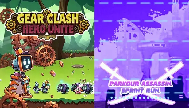 ⚙️Gear Clash: Hero Unite x 🔪1️⃣Parkour Assassin: Sprint Run