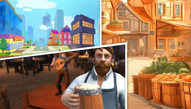 Old Market Simulator & Inn Tycoon & Cardboard Town