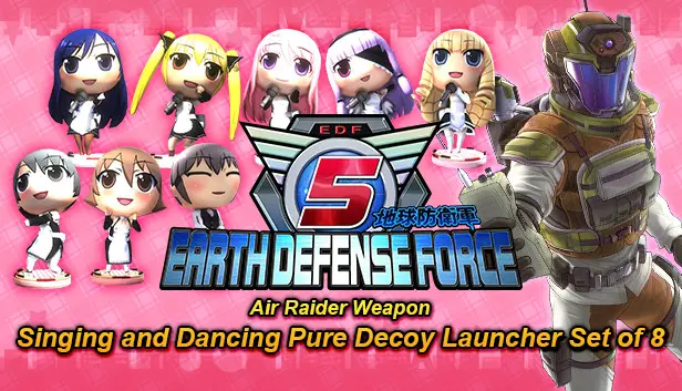 EARTH DEFENSE FORCE 5 - Air Raider Weapon: Singing and Dancing Pure Decoy Launcher Set of 8