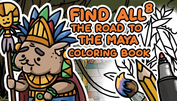 FIND ALL 8: The road to the Maya - Coloring Book