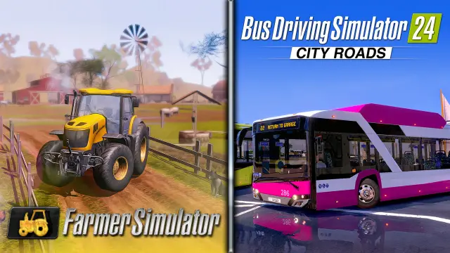 Bus Driving Simulator 24 City Roads & Farmer Simulator Bundle - Switch
