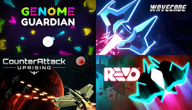 Bullet Hell Shoot 'Em Ups: Genome Guardian ➕ WAVECADE ➕ CounterAttack: Uprising ➕ REVO
