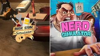 Nerd in Music Store