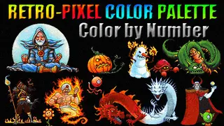 RETRO-PIXEL COLOR PALETTE: Color by Number