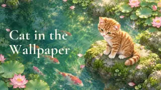 Cat in the wallpaper