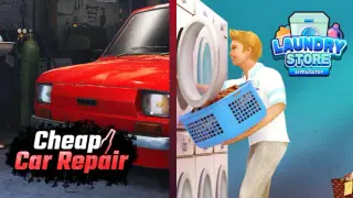 Cheap Car Repair x Laundry Store Simulator