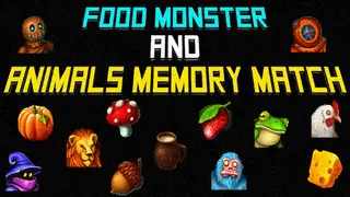 Food Monster and Animals Memory Match