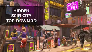 Hidden SciFi City Top-Down 3D