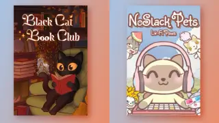 Busy Cat Companions: Black Cat Book Club x NoSlack Pets: Lo-Fi Paws