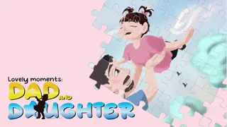 Lovely Moments: Dad and daughter. Jigsaw Puzzle Game