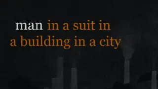 Man in a suit in a building in a city