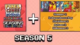Pixel Cross Stitch Color by Number Seasons Collection Season 5 - Switch