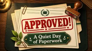 Approved! A Quiet Day of Paperwork