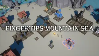 Fingertips mountain sea