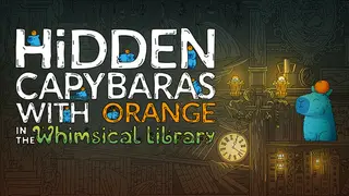 Hidden Capybaras with Orange in the Whimsical Library