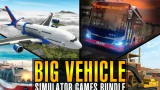 Big Vehicle Simulator Games Bundle - Truck Farming Flight Construction Bus Ship - Switch