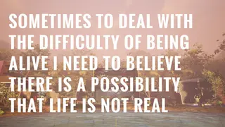 Sometimes to Deal with the Difficulty of Being Alive, I Need to Believe There Is a Possibility That Life Is Not Real.