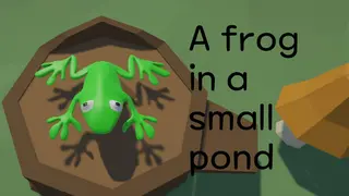A frog in a small pond