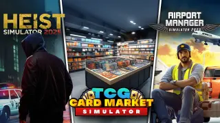 TCG Card Market Simulator & Airport Manager Simulator 2025 & Heist Simulator 2025 - Switch