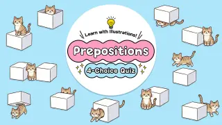 Learn with Illustrations! English Prepositions 4-Choice Quiz - Switch