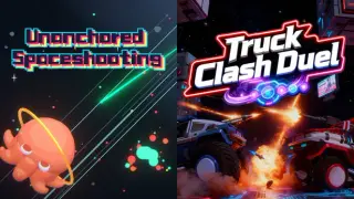 🔫Unanchored Spaceshooting x 🚗Truck Clash Duel