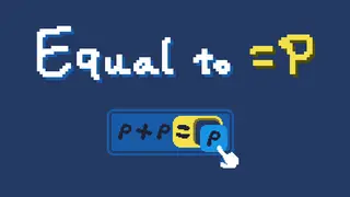 Equal to P (=P)
