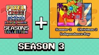 Pixel Cross Stitch Color by Number Seasons Collection Season 3 - Switch