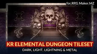 RPG Maker MZ - KR Elemental Dungeon Tileset - Dark Light Lightning Metal