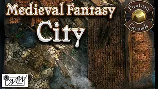 Fantasy Grounds - Black Scrolls Medieval Fantasy City (Map Tile Pack)