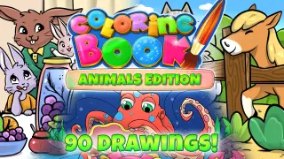 Coloring Book: Animals Edition - 90 drawings - Switch