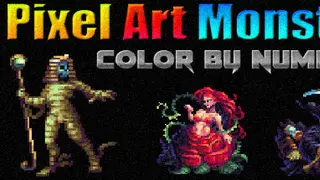 Pixel Art Monster - Color by Number