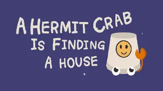 A hermit crab is finding a house