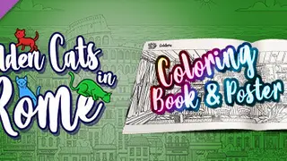 Hidden Cats in Rome - Printable PDF Coloring Book and Poster