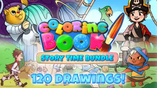 Coloring Book: Story Time Bundle - 120 drawings - Switch