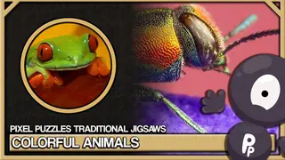 Pixel Puzzles Traditional Jigsaws Pack: Colorful Animals