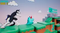 Dino running from a FURRY: GAMESFORFARM 1