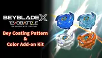 BEYBLADE X EVOBATTLE BEY COATING PATTERN & Color + ADD-ON KIT 1