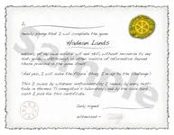 Hadean Lands - Solo Adventurer Pledge Certificate 1