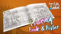 Hidden Cats in London - Printable PDF Coloring Book and Poster 1
