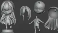 Ghost Girl Lasling-3D printable High-poly Model 1